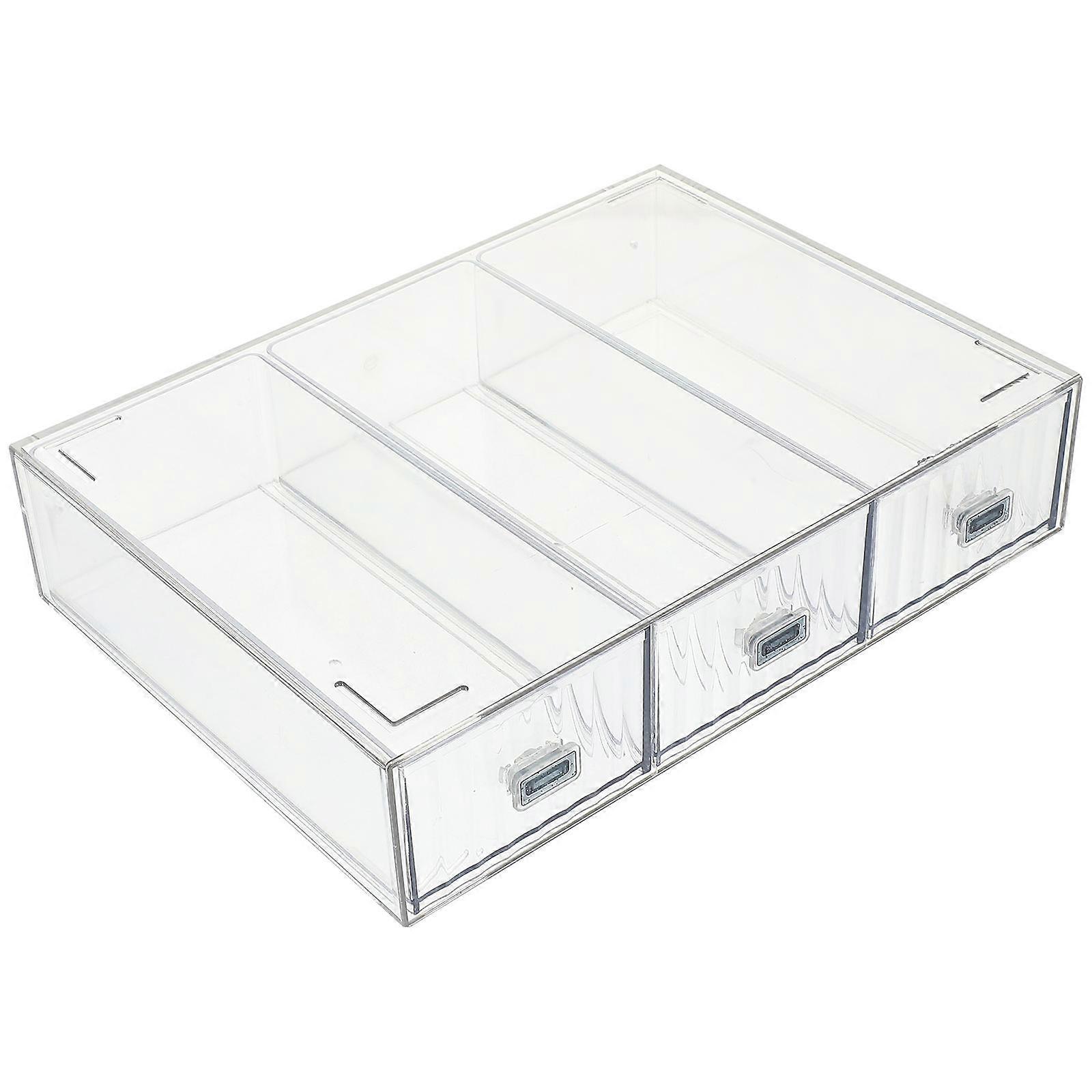 Sturdy Plastic Desk Storage Box with Drawers – Transparent Design for Easy Access and Organization of Cosmetics and Small Items at Home or Office