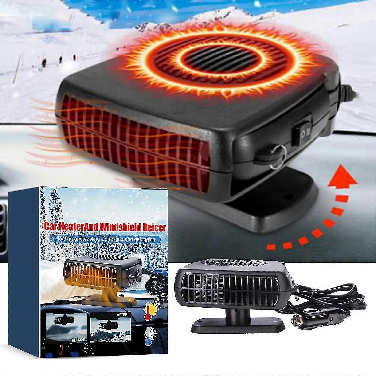 Portable Anti-Fog Car Heater, Windscreen Defroster with Ergonomic Handle, Cigarette Lighter Fan Heater for All Cars