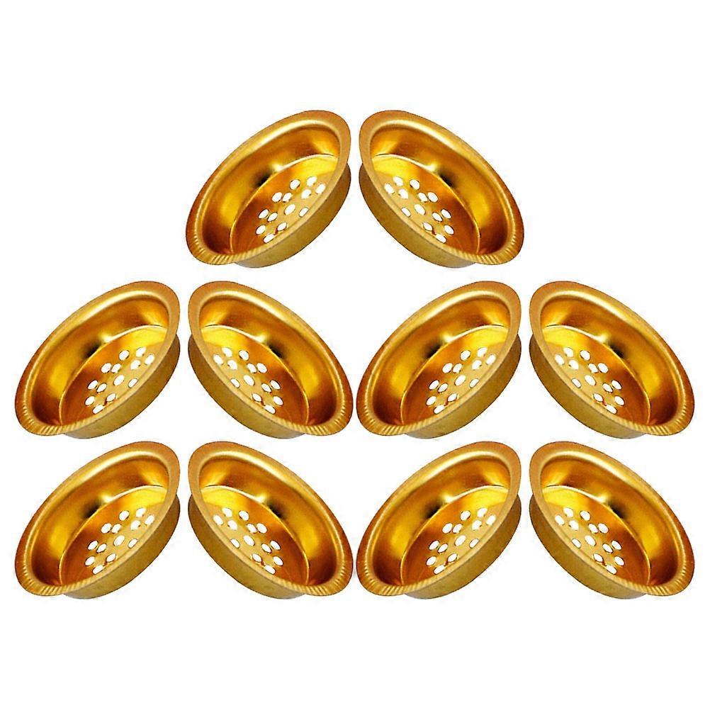 Incense Burner Screens Small Charcoal Burner Accessory for Home and Office Aromatherapy Golden Round 10Set