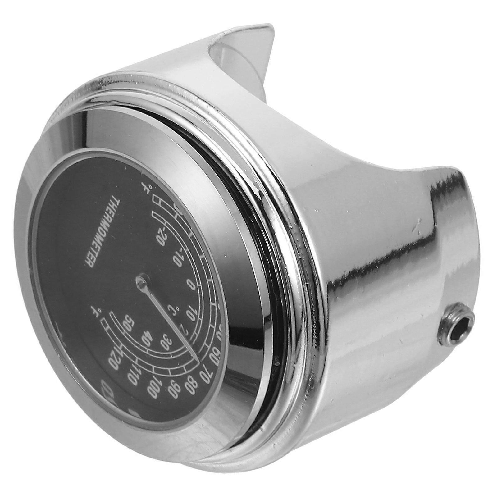 Mini Motorcycle Handlebar Thermometer   Accurate Temperature Gauge with Luminous Dial, Aluminum Alloy Weatherproof Outdoor Thermometer for