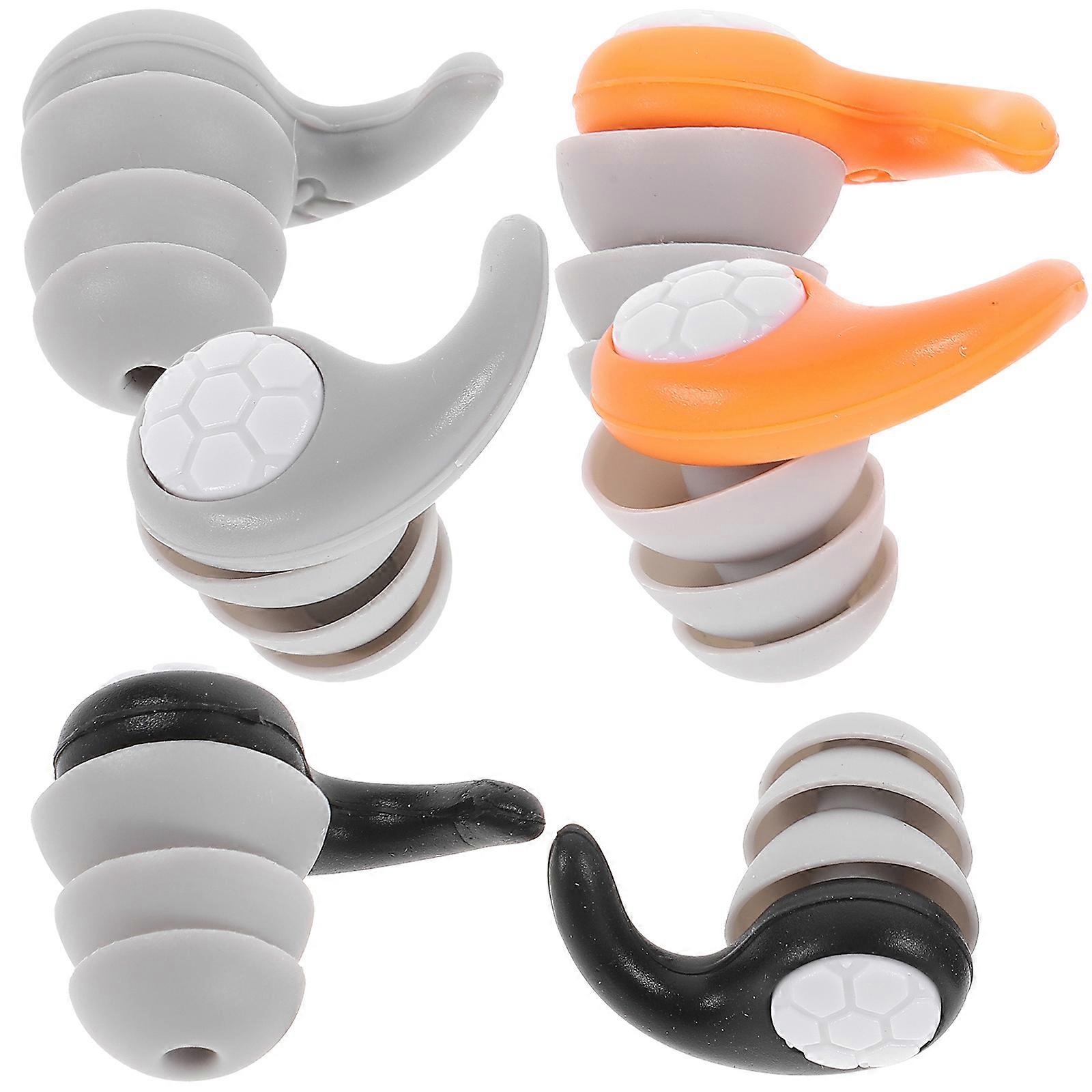 Sleeping Ear Plugs Noise Reducing Ergonomic Design Black 3Pairs