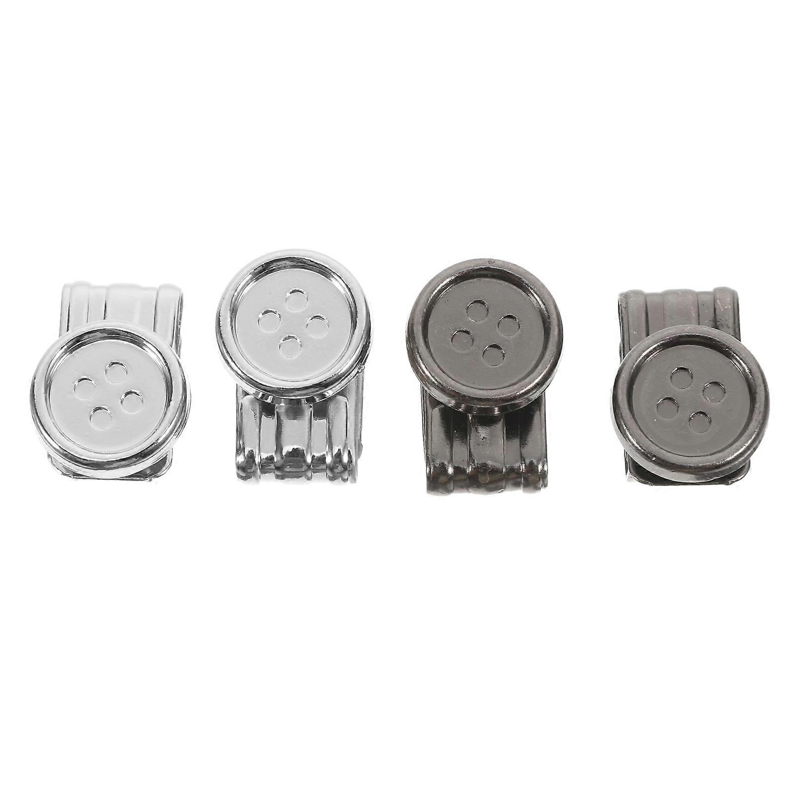 Suspenders Buttons Secure Hold Versatile Use For Jeans Hats Black Metal 4Pcs