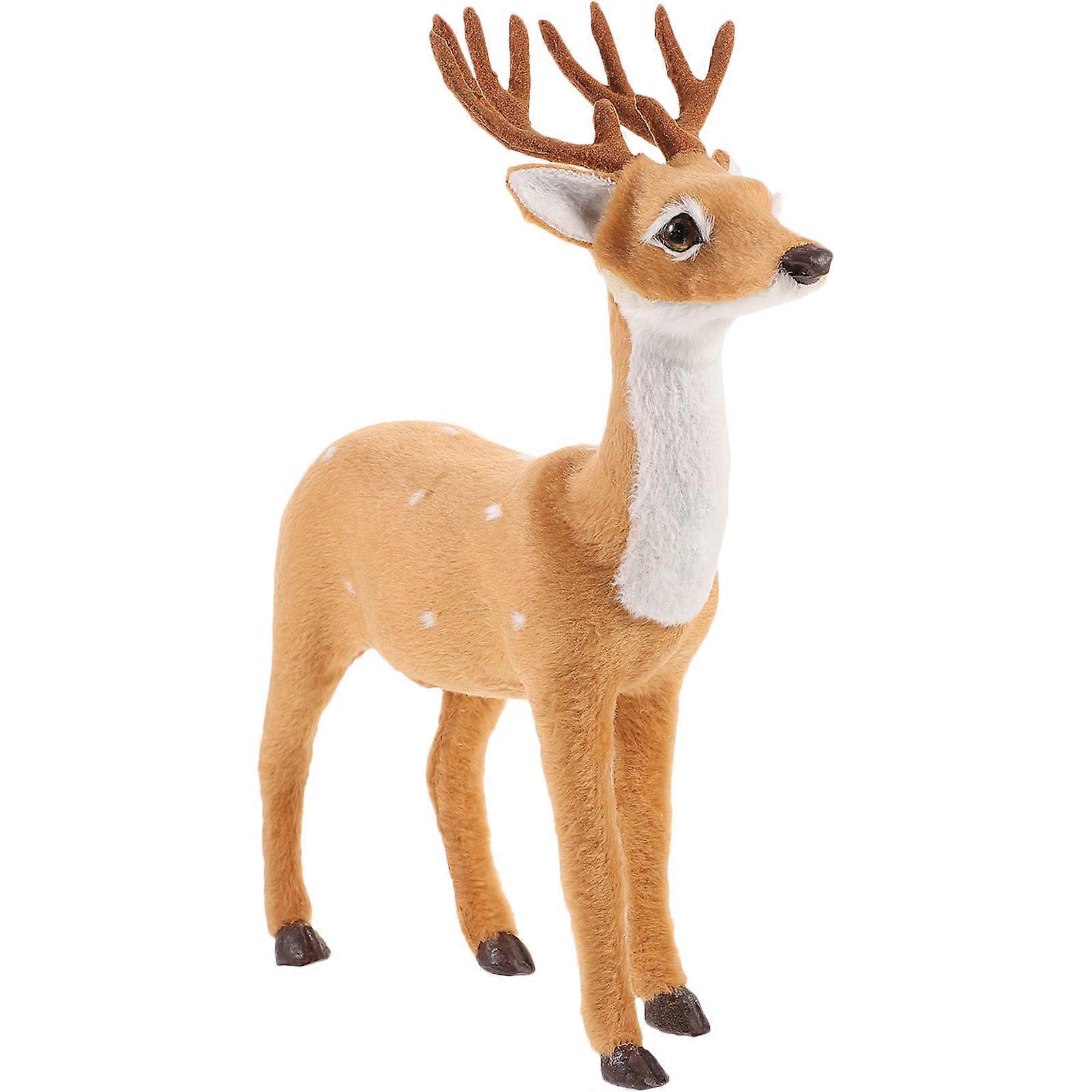 Reindeer Figurine Statues Bedroom Decor Plastic Elk Shape Home Accessories 1Set