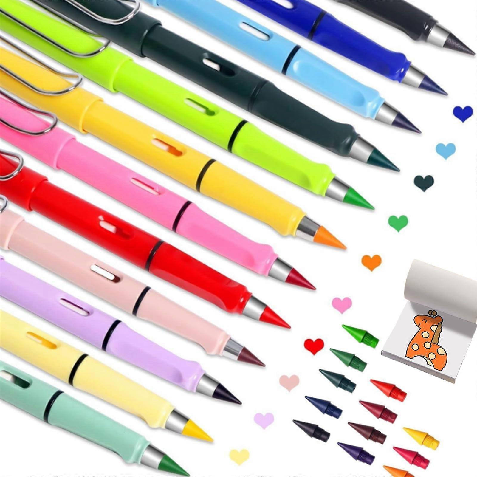 Swivy Swify Magic Pencil With Eraser, Inkless Reusable Everlasting Pencil, 12 Pens + 12 Nibs Interchangeable Pack