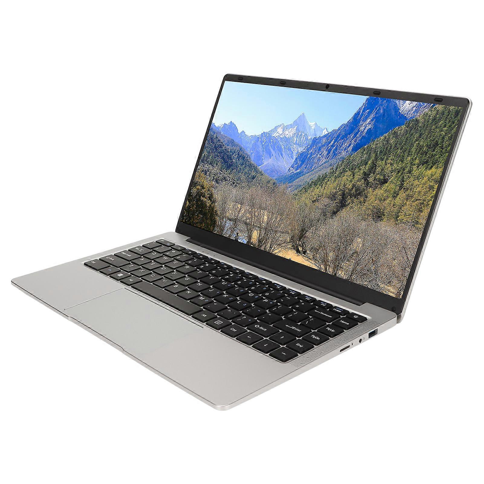 لابتوب مقاس 14 بوصة لنظام التشغيل Windows 10 1920x1080 FHD رباعي النواة 4 خيوط 6000 مللي أمبير فضي مع كاميرا لوحة لمس كبيرة