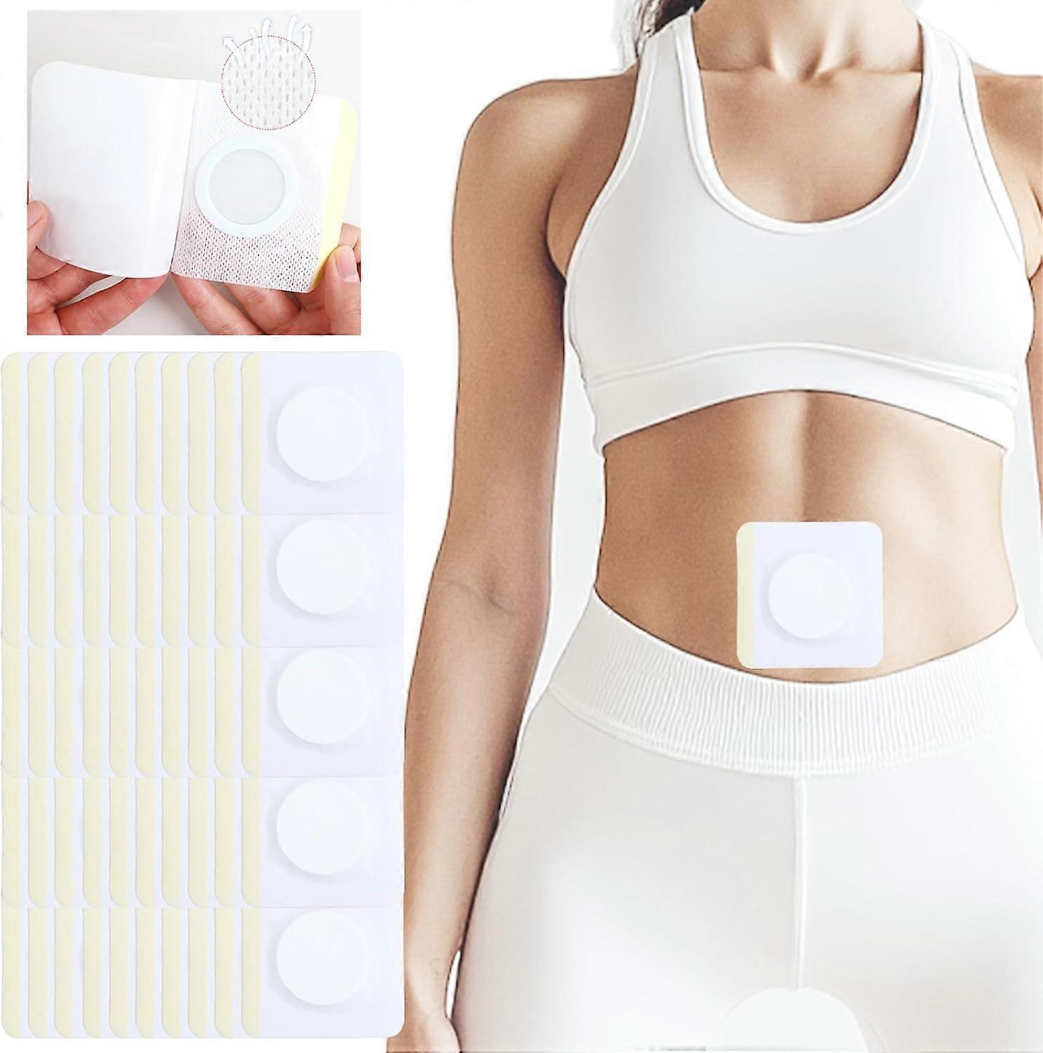50 Count Castor Oil Pack Wrap Patches for Belly Button - Self-Adhesive & Disposable, 3.5 Inch Large Leak-Proof Design | N