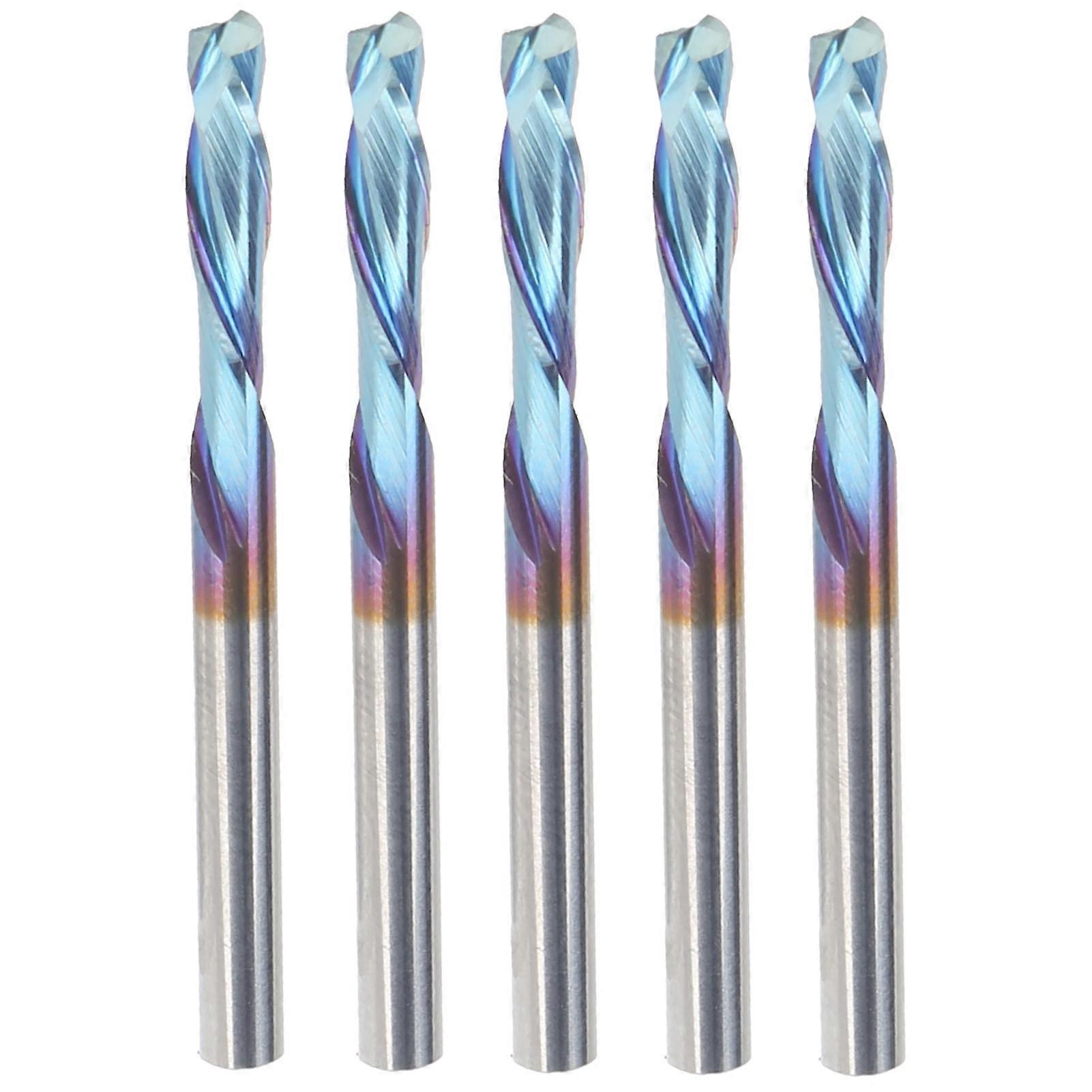 5Pcs Milling Cutter 2 Flute Straight Shank Tungsten Steel CNC Carved End Mill 3.175x12x40mm