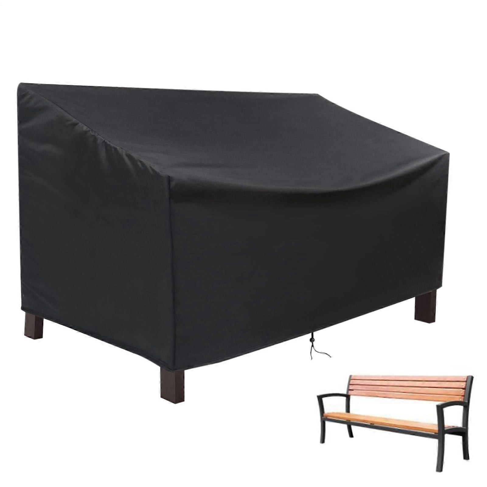 Outdoor Sofa Cover Waterproof, Stackable with Straps Black 134×66×89cm