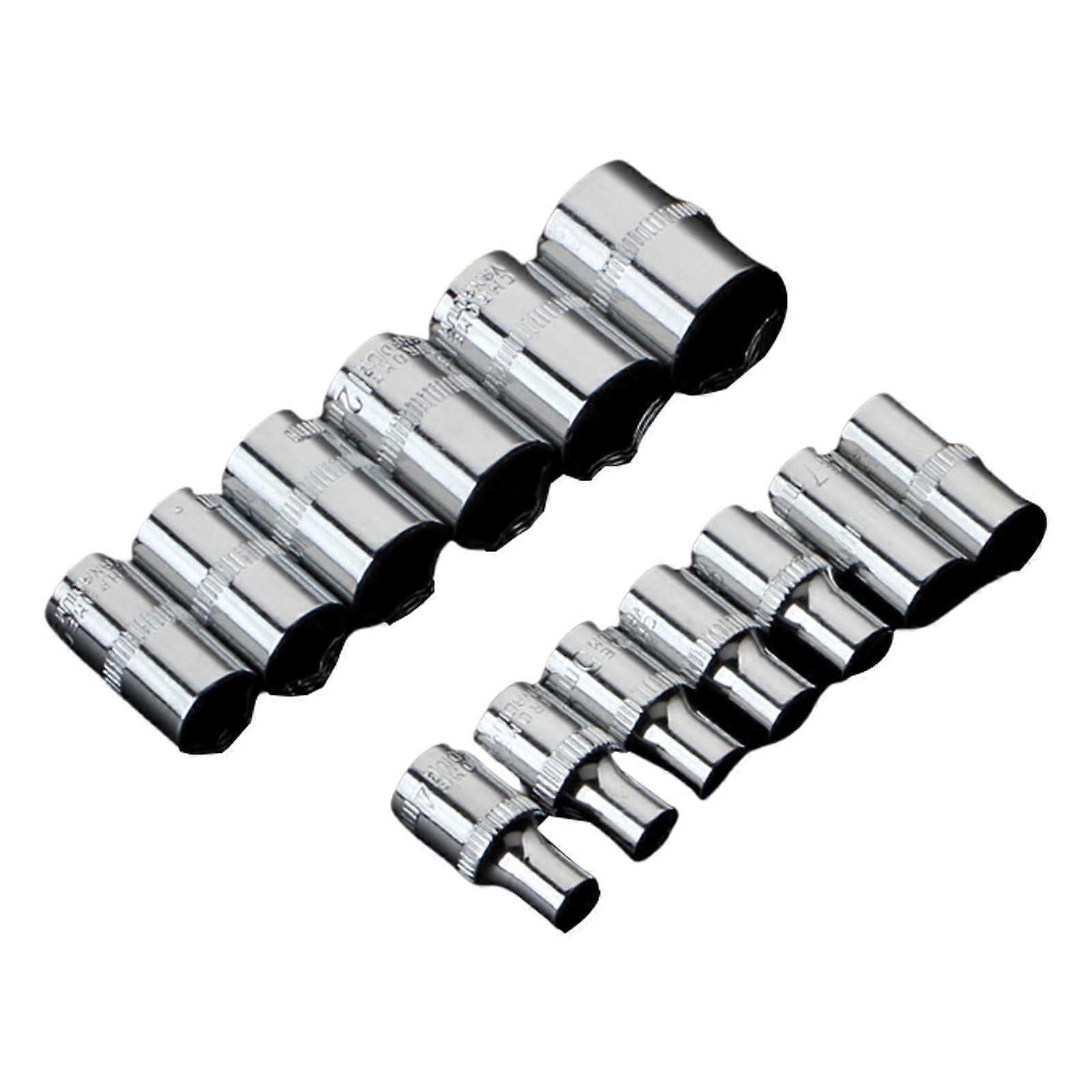 Metric Short Socket Wrench Set 1/4 Inch Drive 6 Point 4mm-14mm for DIY and Professional Repairs Tool Accessory