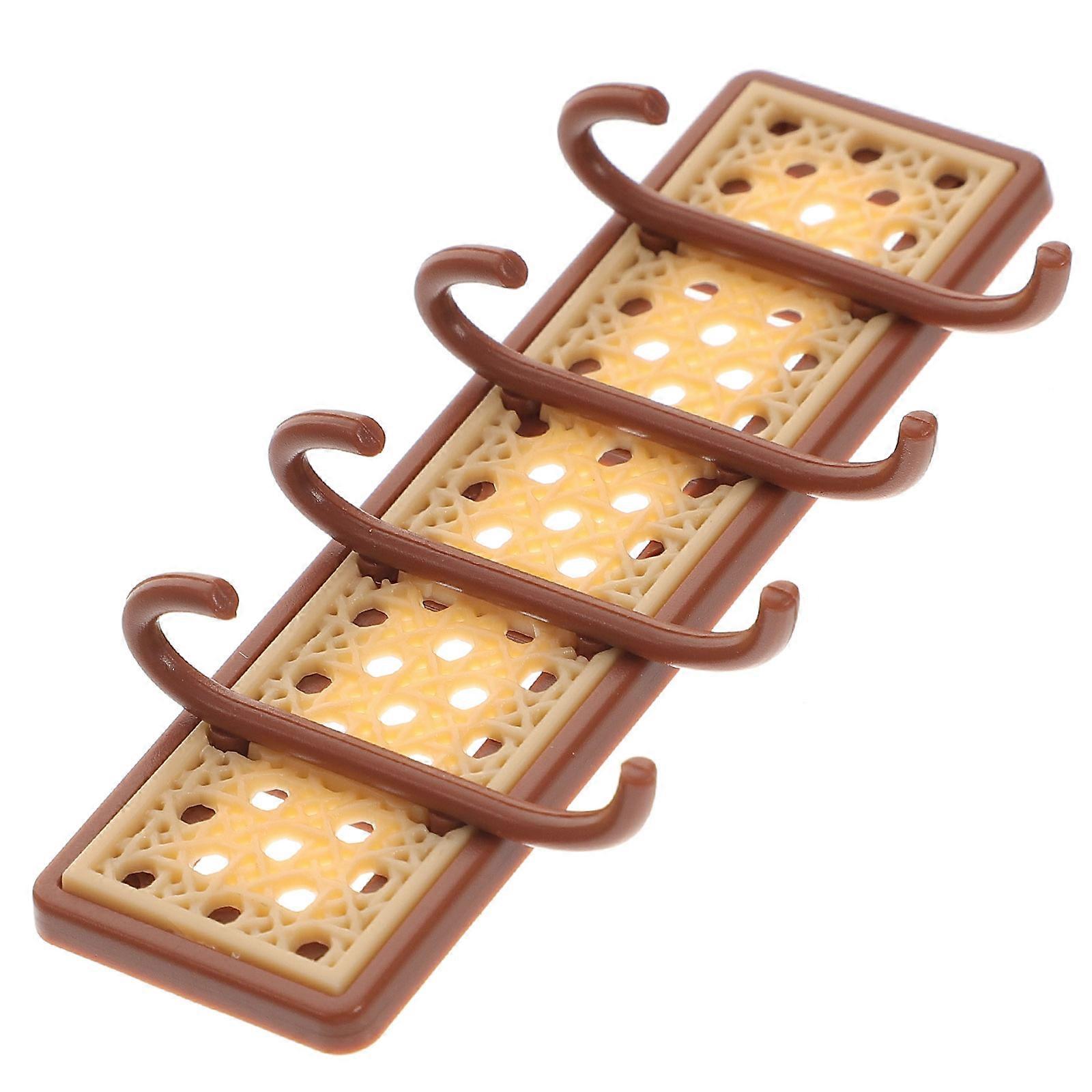 Miniature Hooks for Decoration Light Brown ABS Material No Corners Smooth and 3.5 inches