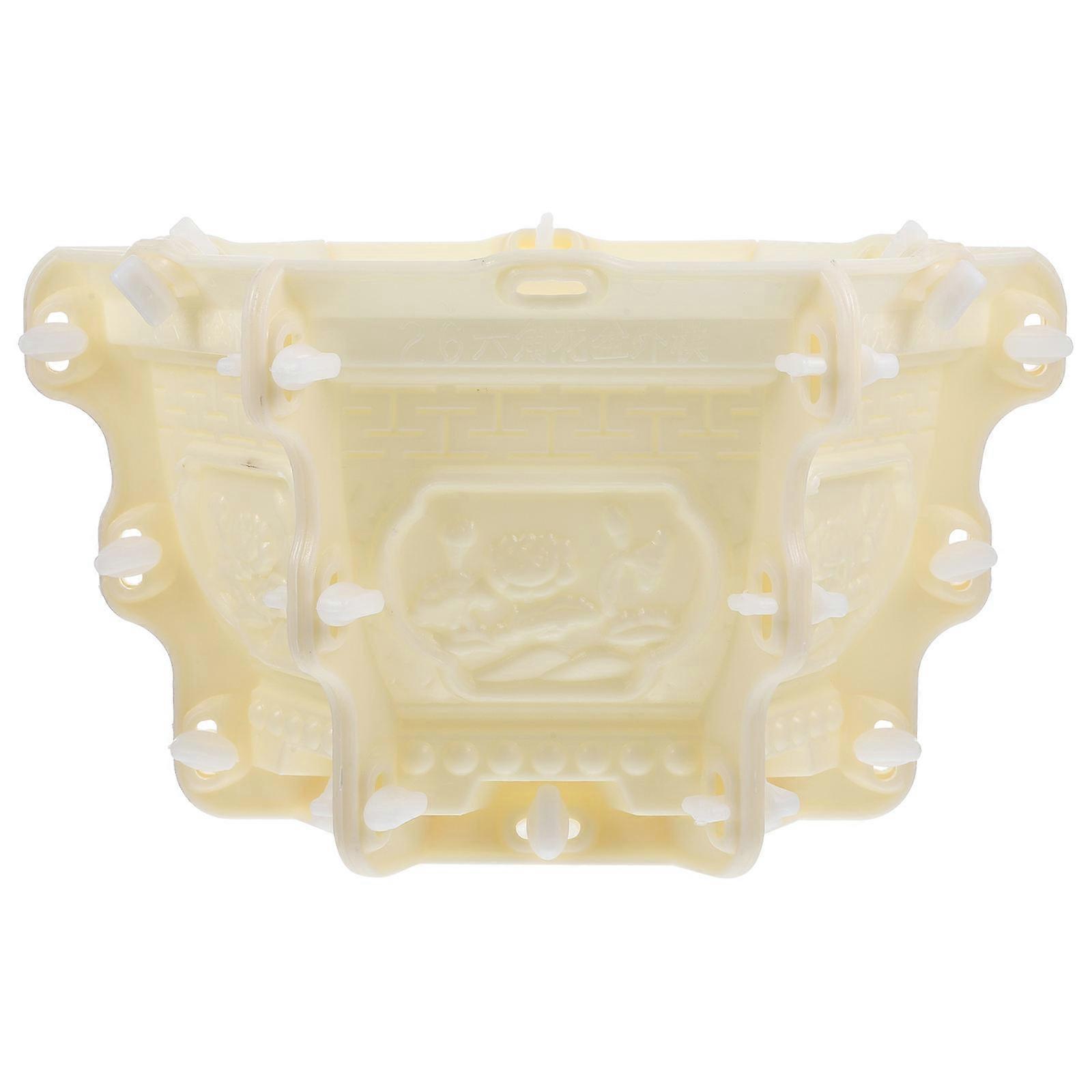 DIY Handcraft Mold for Making Unique Flower Pots at Home Beige Plastic Reusable