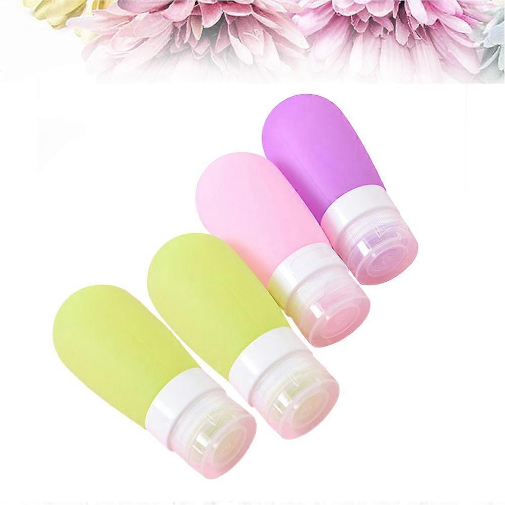 Silicone Travel Bottle for Safe Cosmetic Containing Refillable Reusable Portable Assorted Color 4pcs