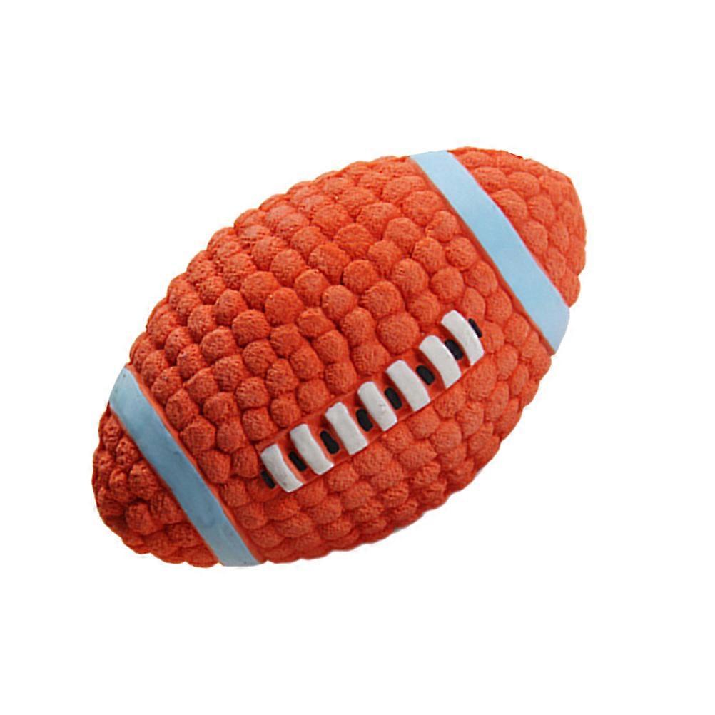 Dog Sound Toy Durable Latex Squeaker Ball for Pets Interactive Chew Toy Orange Size S