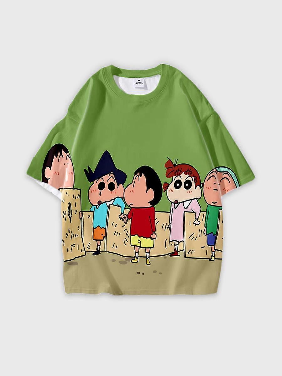T-shirt round neck Cartoon Pattern loose short sleeve B1982