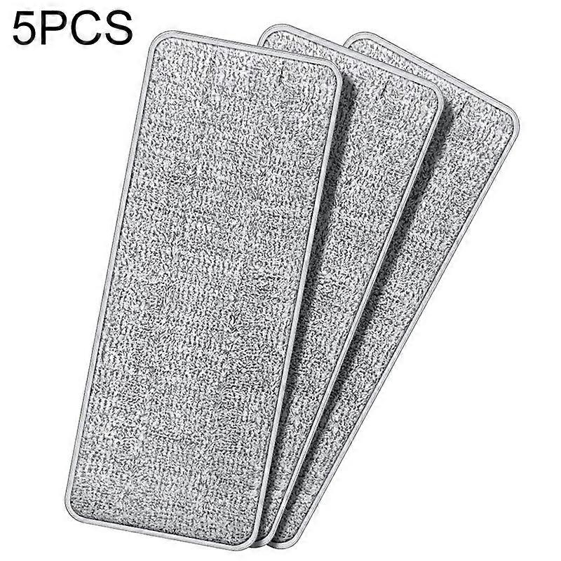 5 PCS Flat Mop Head Microfiber Hook-And-Loop Replacement Cloth