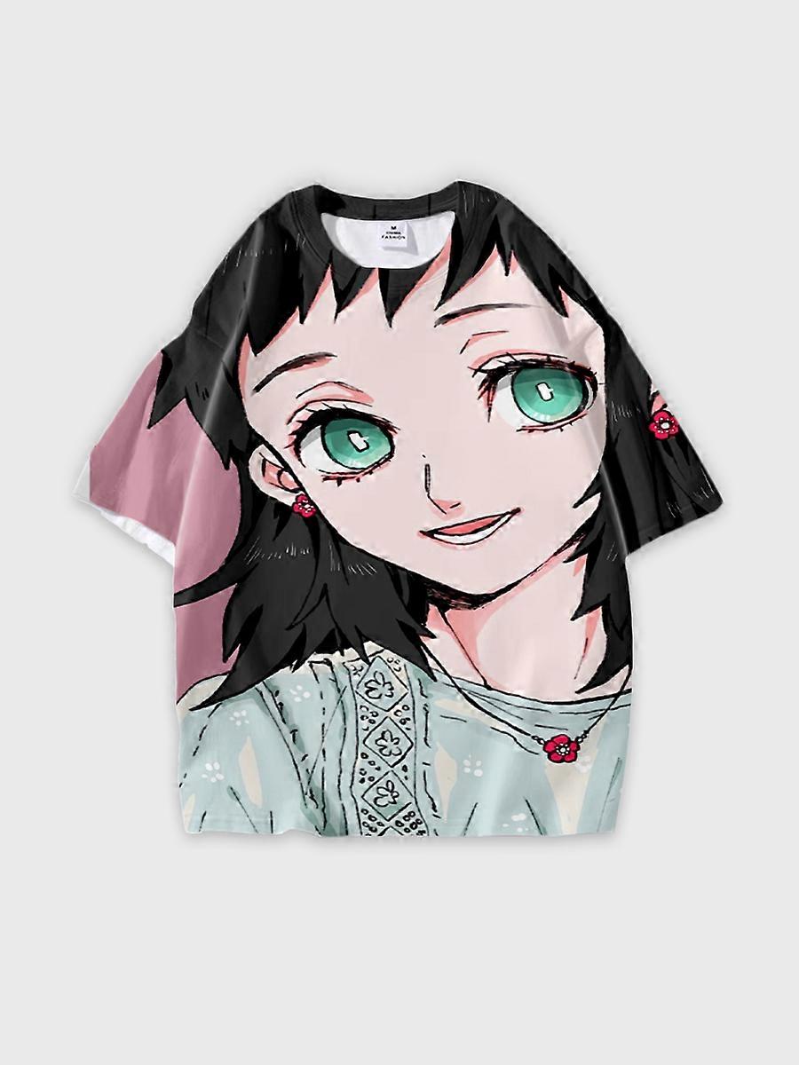 T-shirt round neck Character Pattern loose short sleeve P620