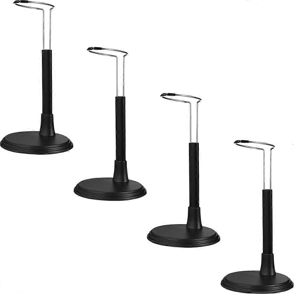 Toy Display Holder Vertical Doll Stand Reusable Black 35cm 4Pcs