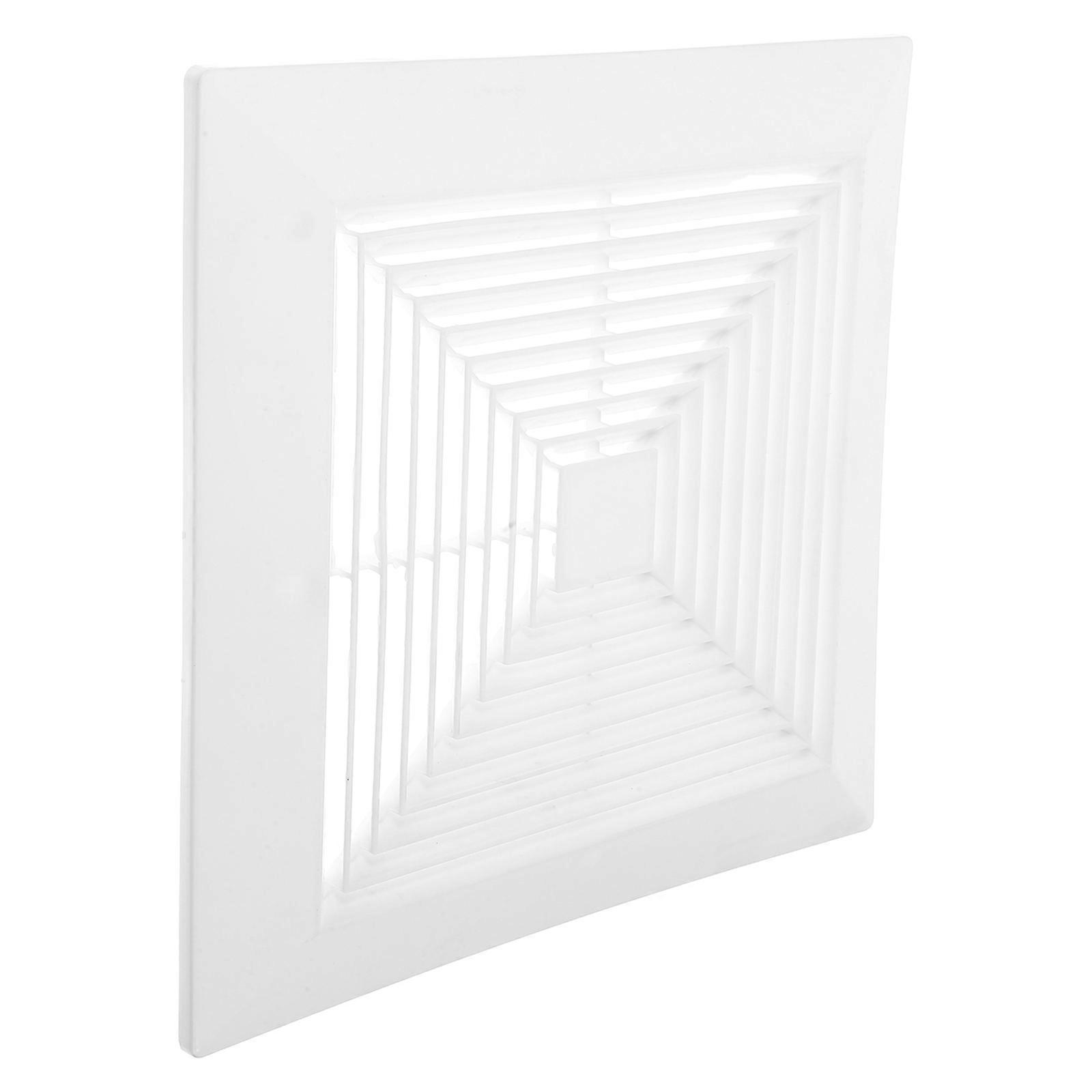 Square Bathroom Ceiling Fan Cover with Springs – Replacement Exhaust Vent Grille for Wall Mounted Units