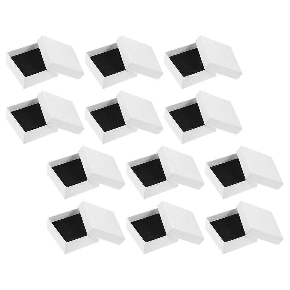 12pcs Jewelry Storage and Display Boxes Multi Use Paper Case for Earrings Square Container Holder Set