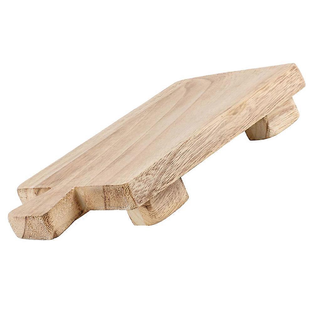 Wooden Soap Holder Stand with Pedestal Base Creative Drying Design Bathroom Vanity Accessory Tray Rack