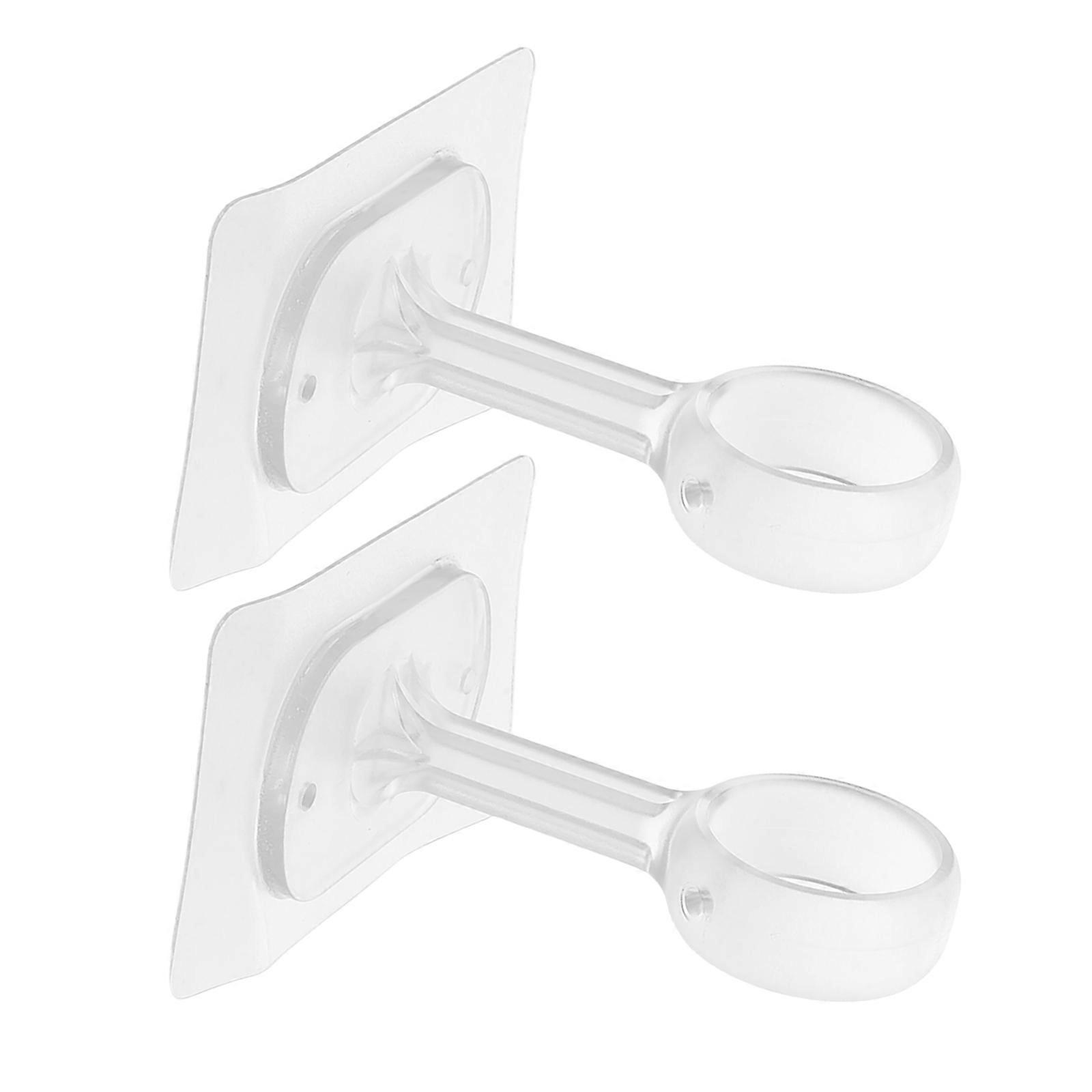 Ceiling Mounted Curtain Rod Brackets No Damage Hooks Modern Minimalist ABS 9.00X9.00X6.00CM 2Pcs
