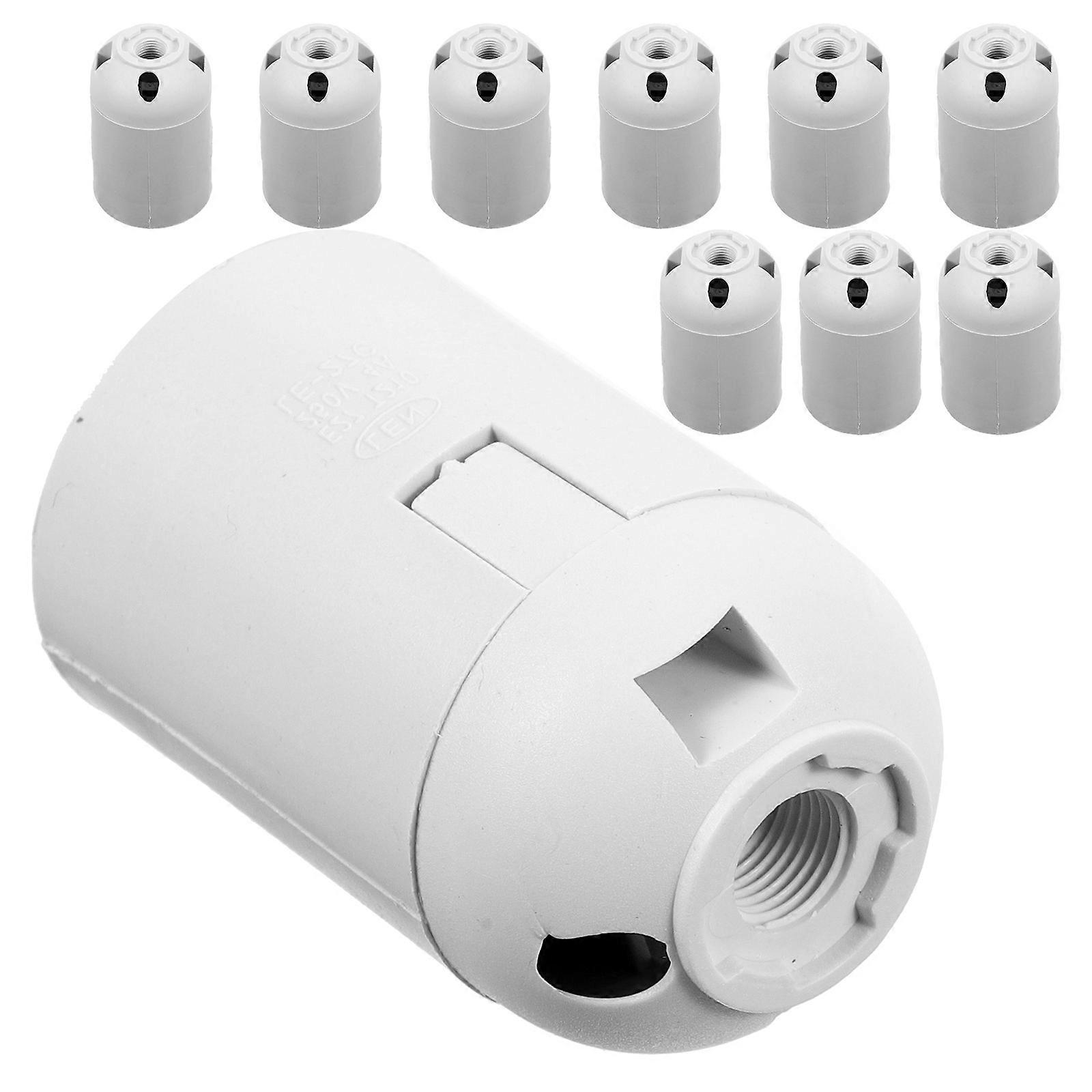E27 Light Socket Outlet Replacement in White Plastic for Display Use with Screwin Design and Accessories 10pcs
