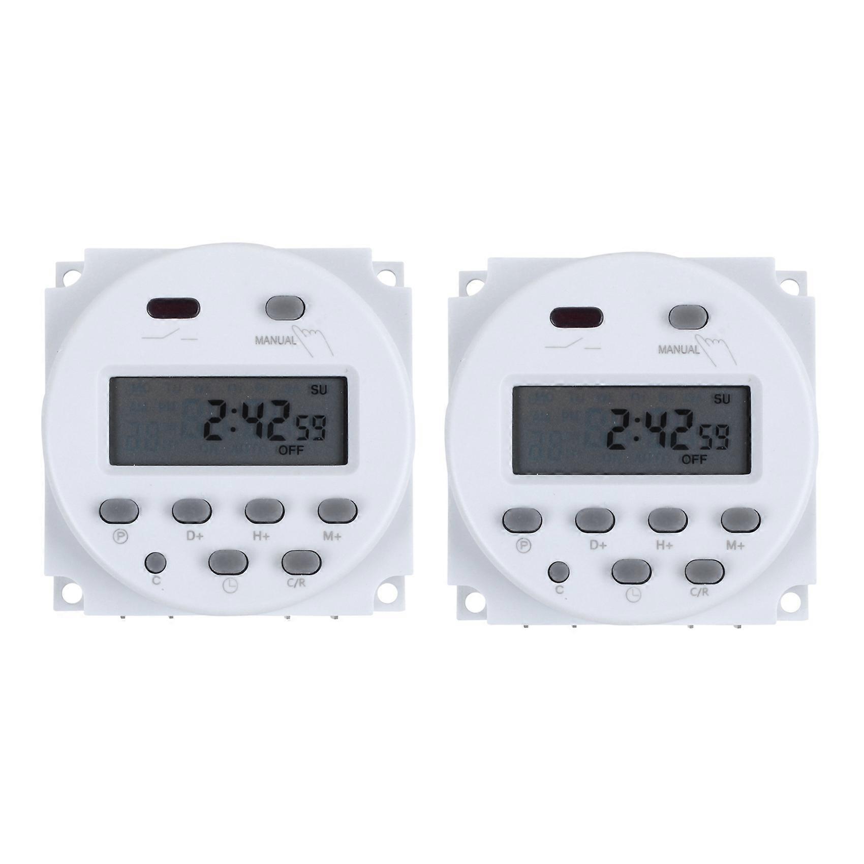 2X DC 12V Digital LCD Power Programmable Timer Time Switch Relay 16A Amps