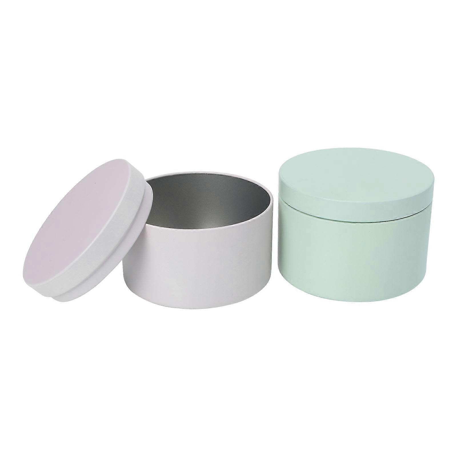 2pcs Tinplate Handmade Tins for Candy Biscuit Tea Storage