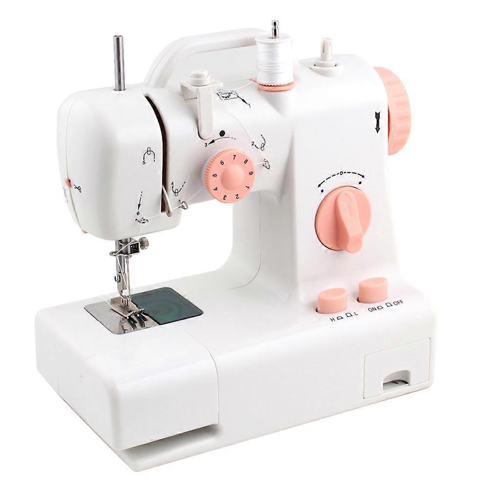Mini Sewing Machine Handheld Multifunction Double Thread Sewing DIY Clothes Metal Material Adjustable Stitch Length 1Set