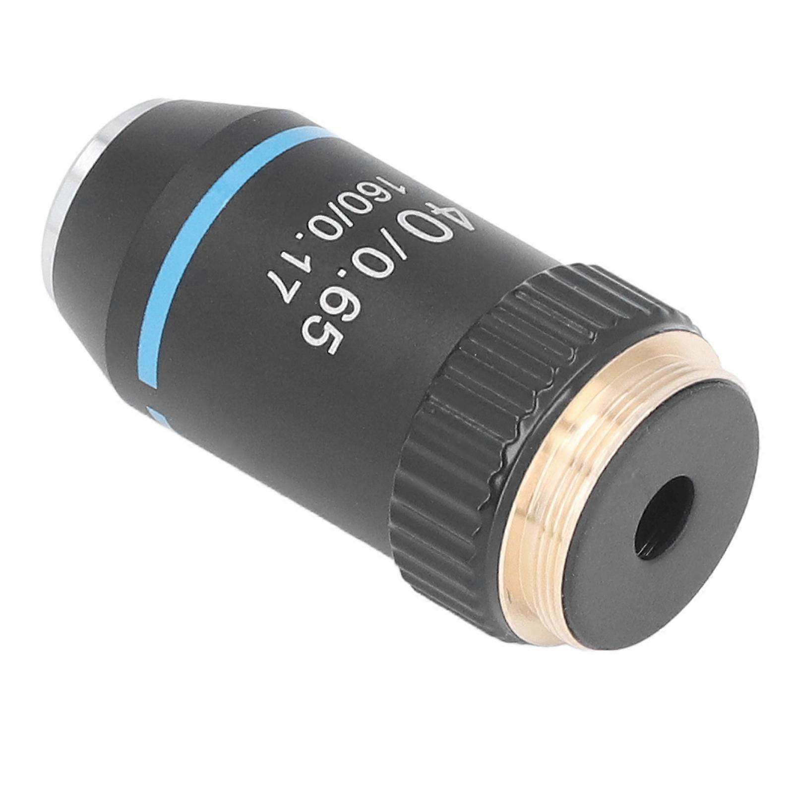 Achromatic Microscope Objective 40X High Magnification 20.2mm Thread Standard RMS Black 195 