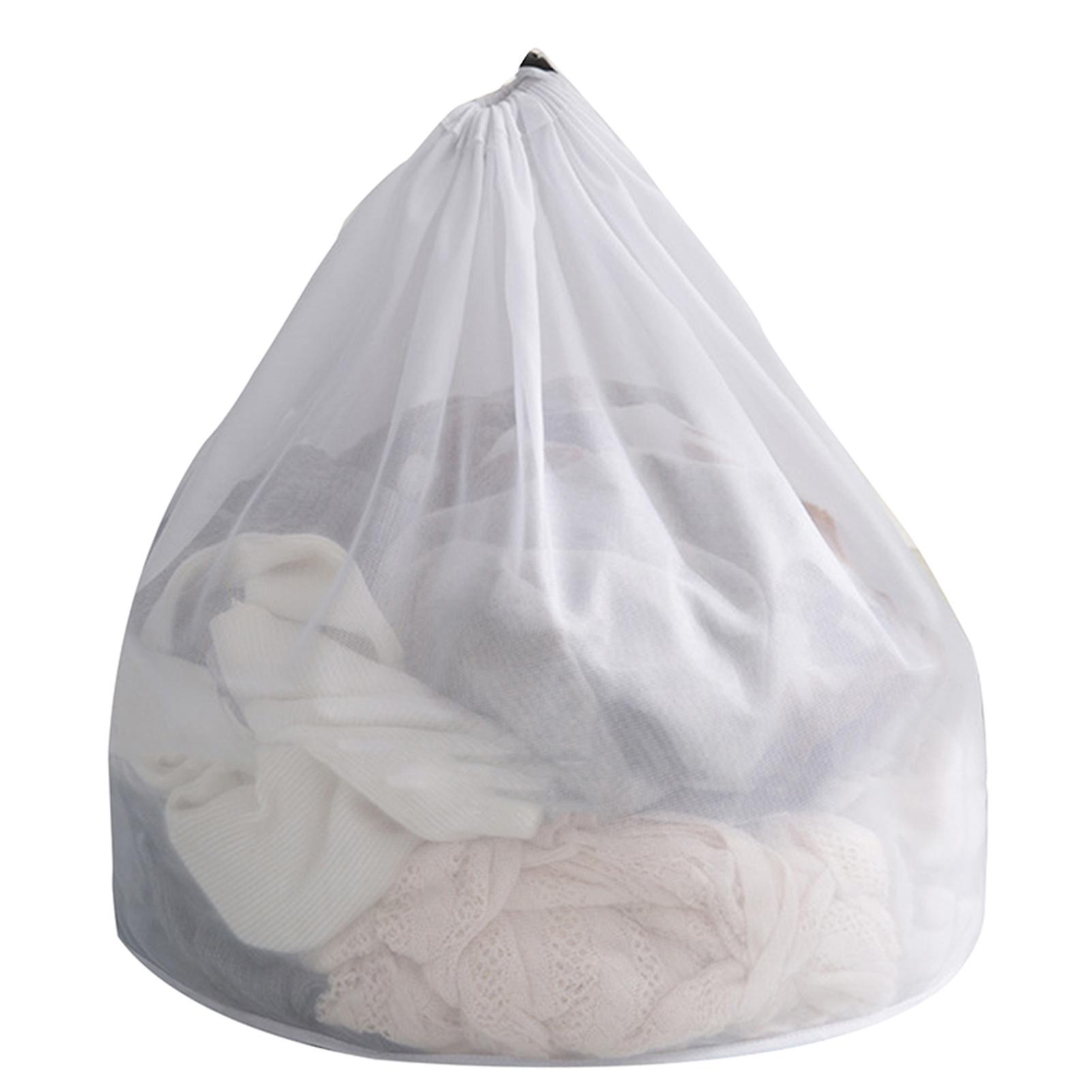 Large Mesh Laundry Bag With Drawstring Durable Nylon Washing Bag