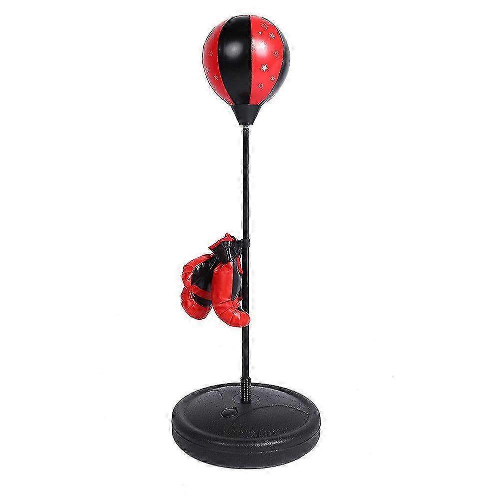 Height Adjustable Free Standing Boxing Speed Ball Set with Gloves - Punching Bag for Kids & Beginners Training