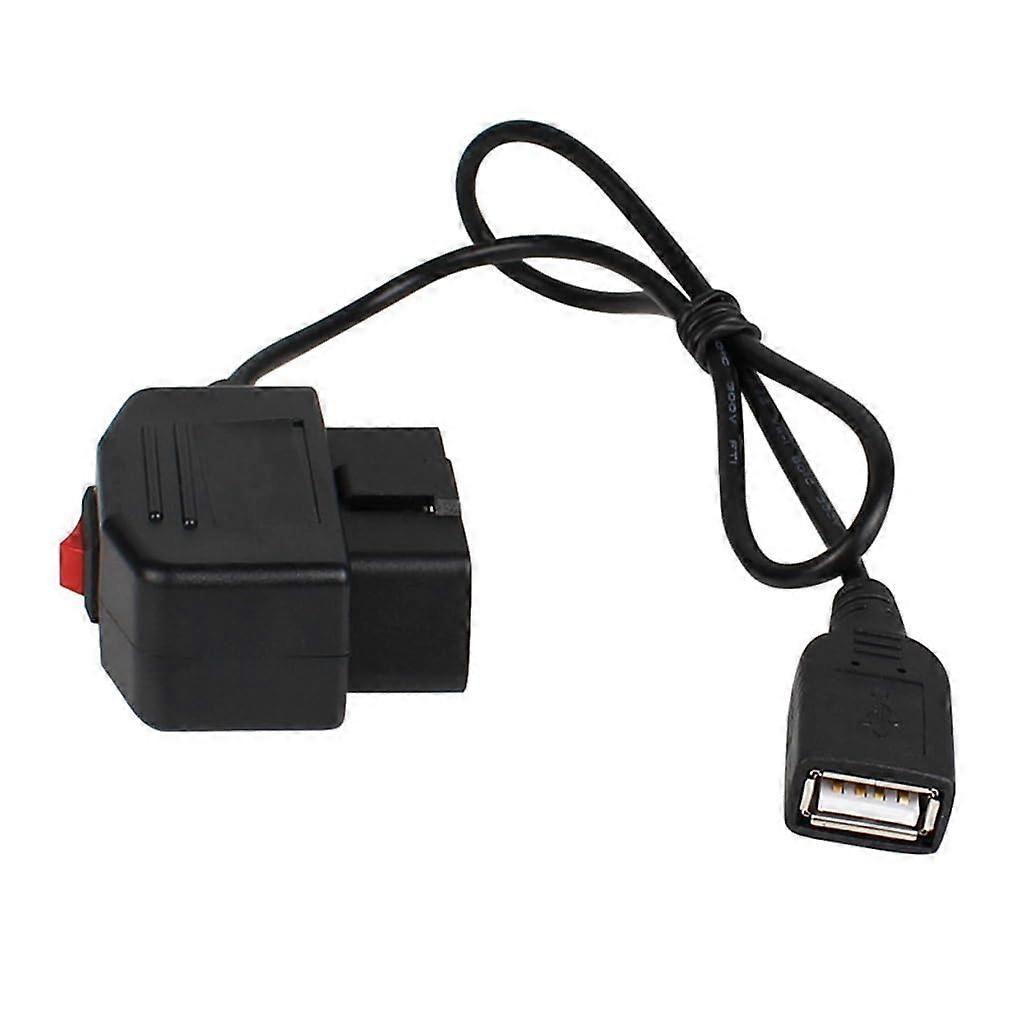Car Dash Cam Power Source Adapter with Voltage Reduction, Indoor ACC DVR OBD Charging Cable, Multicolored with Switch