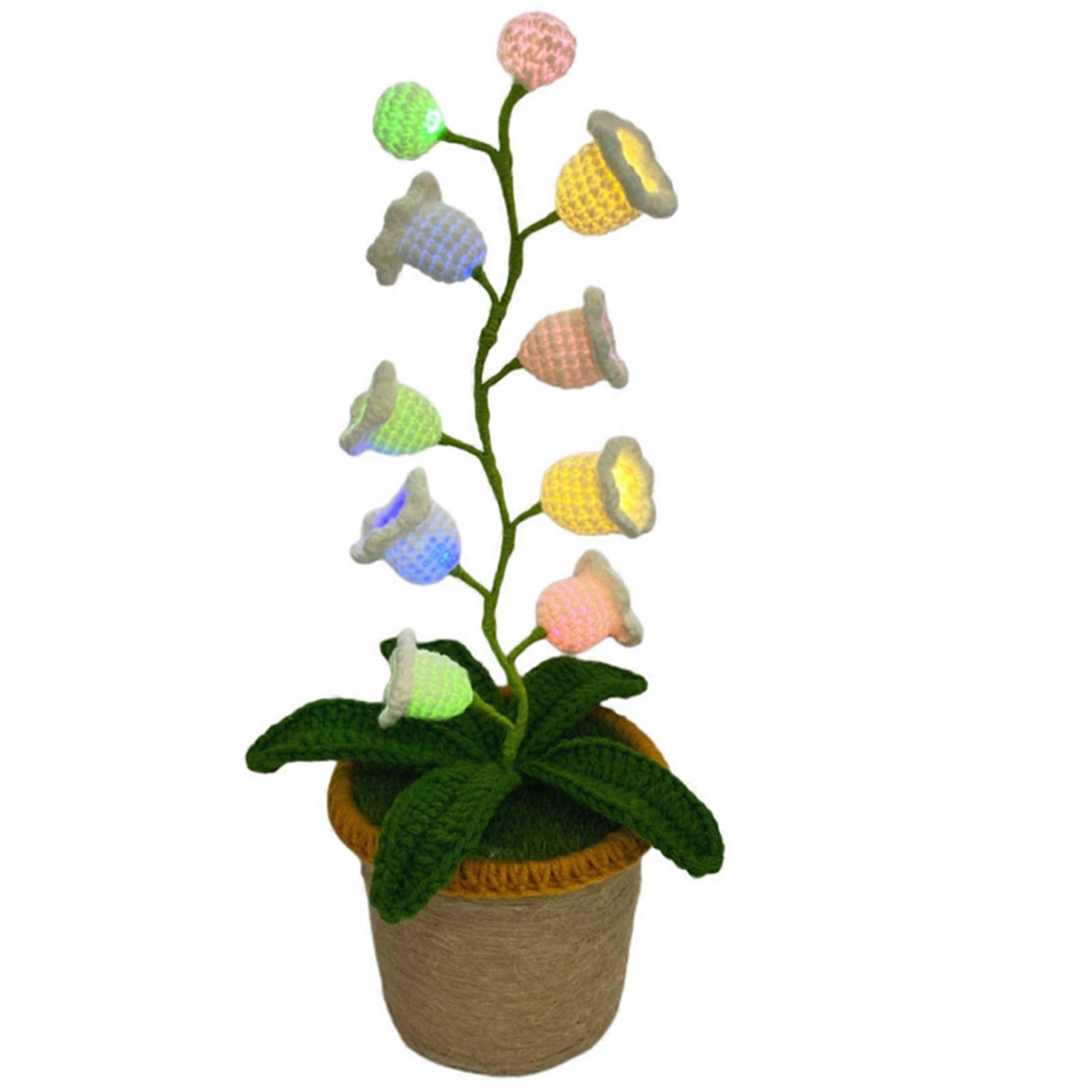 Vintage Lilies of The Valley Bedside Lamp Multi Leds Artificial Lilies Lamp for Office Desk Decor