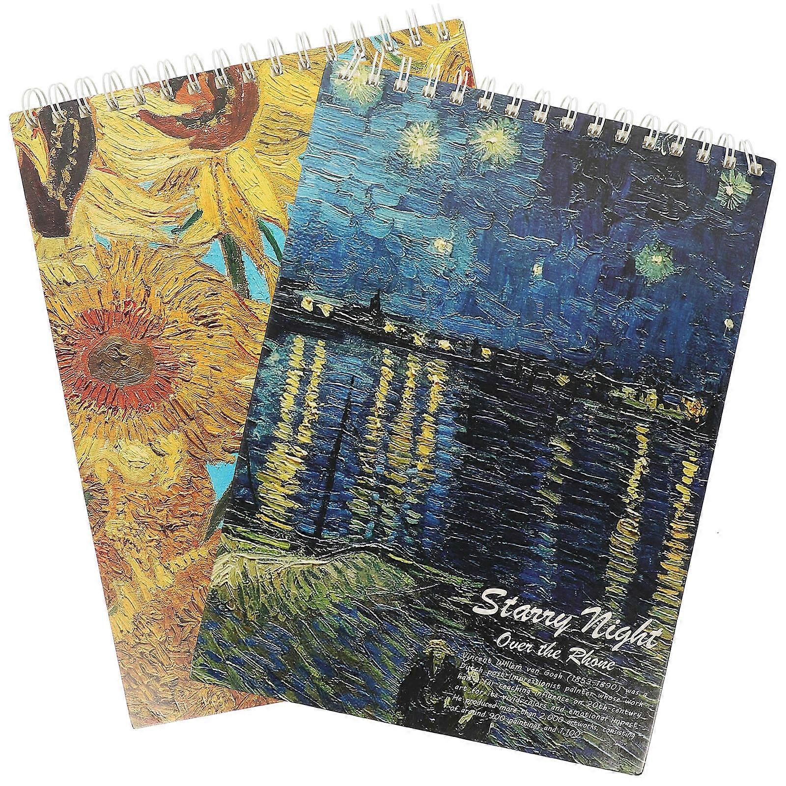 Portable Painting Notebooks 2Pcs Rectangular Sketching Pads Suitable For School Use Assorted Color Art Tools