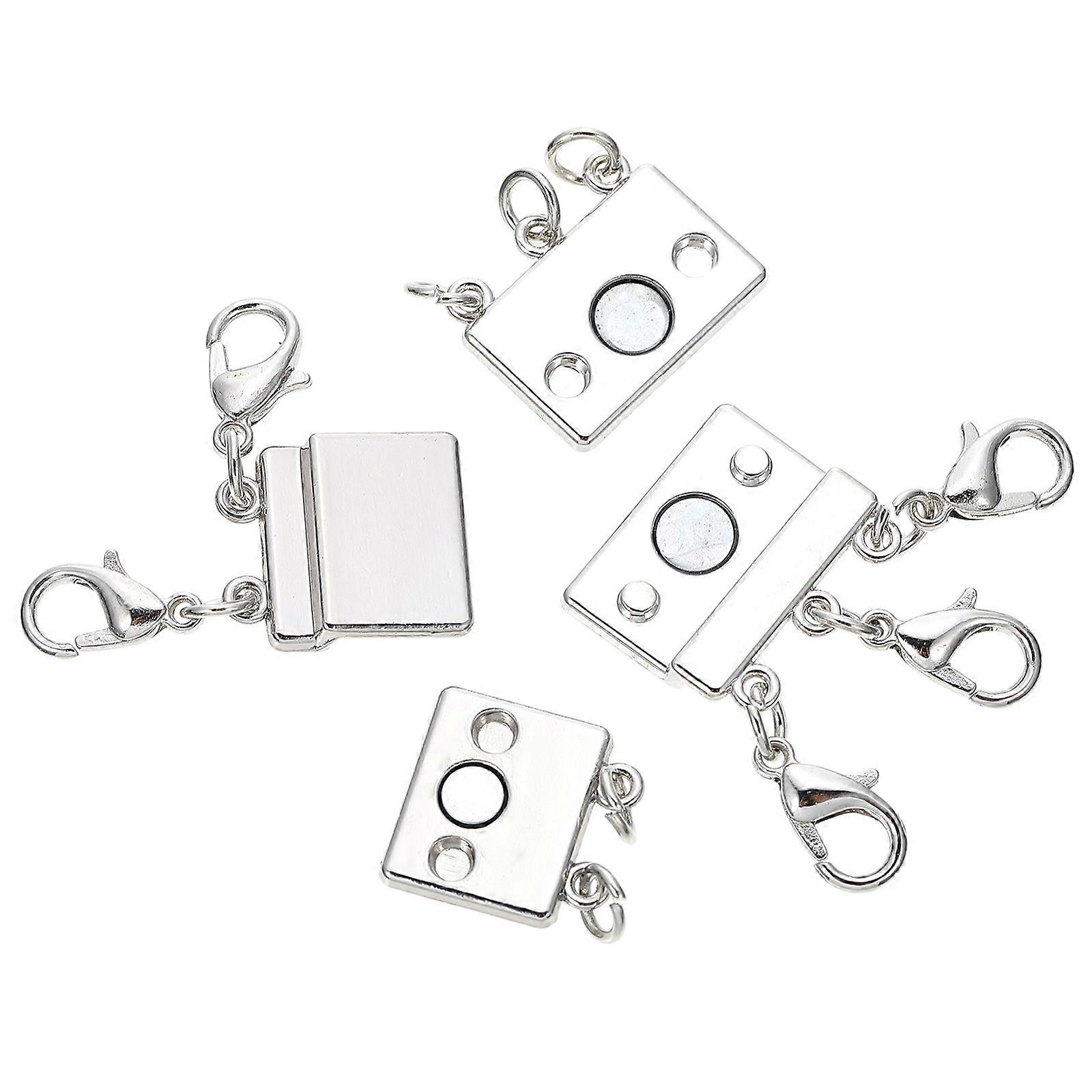 2Pcs Magnetic Clasps For DIY Jewelry Making 6.8X1.7cm Silver Creating Attractive Necklaces