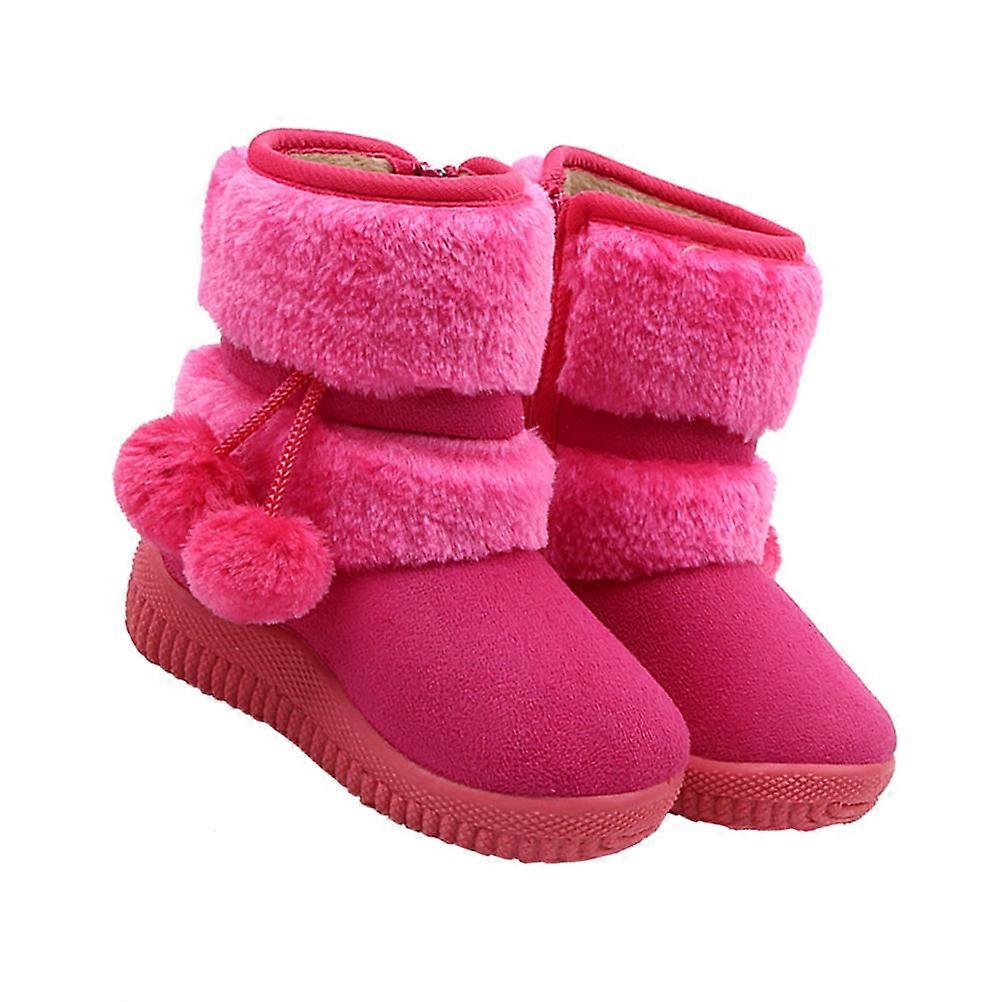 Soft Bottom Snow Boots For Girls Winter Occasions Rosy Color 1 Pair