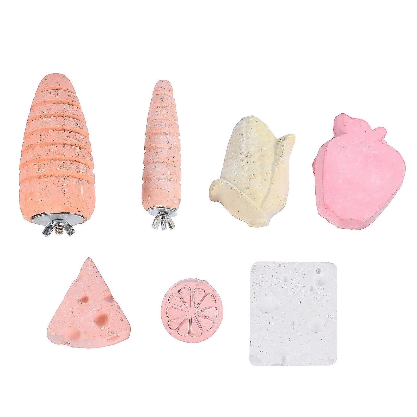 Pet Chew Toy Assorted Color For Rodent, Rabbit And Guinea Pig 7Pcs For Teeth Grinding And Entertainment