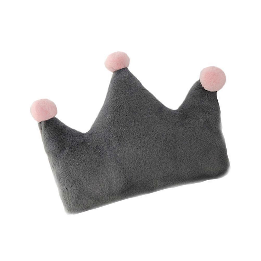 Crown Shape Throw Pillow for Decoration Use Made of PP Cotton Black Color 32cm Size