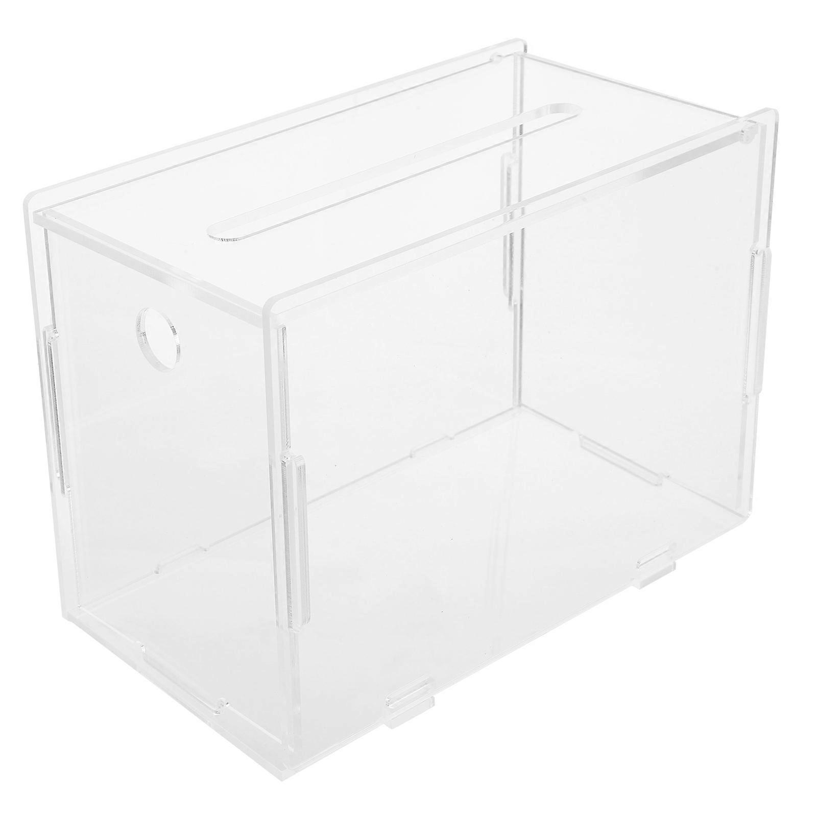 It looks like you're listing keywords or product titles related to **business card holders**, specifically ones made from **transparent acrylic** and