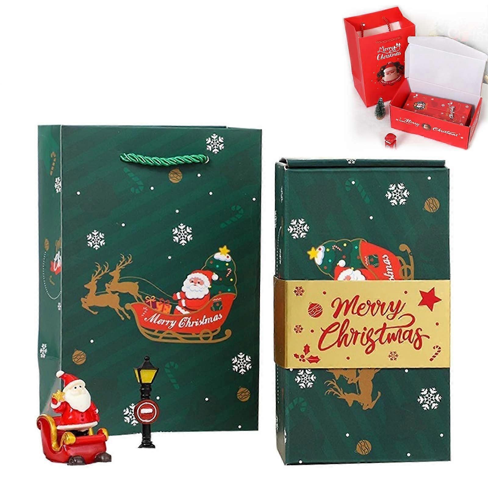 Christmas folding box for surprising gift (Green, 20)