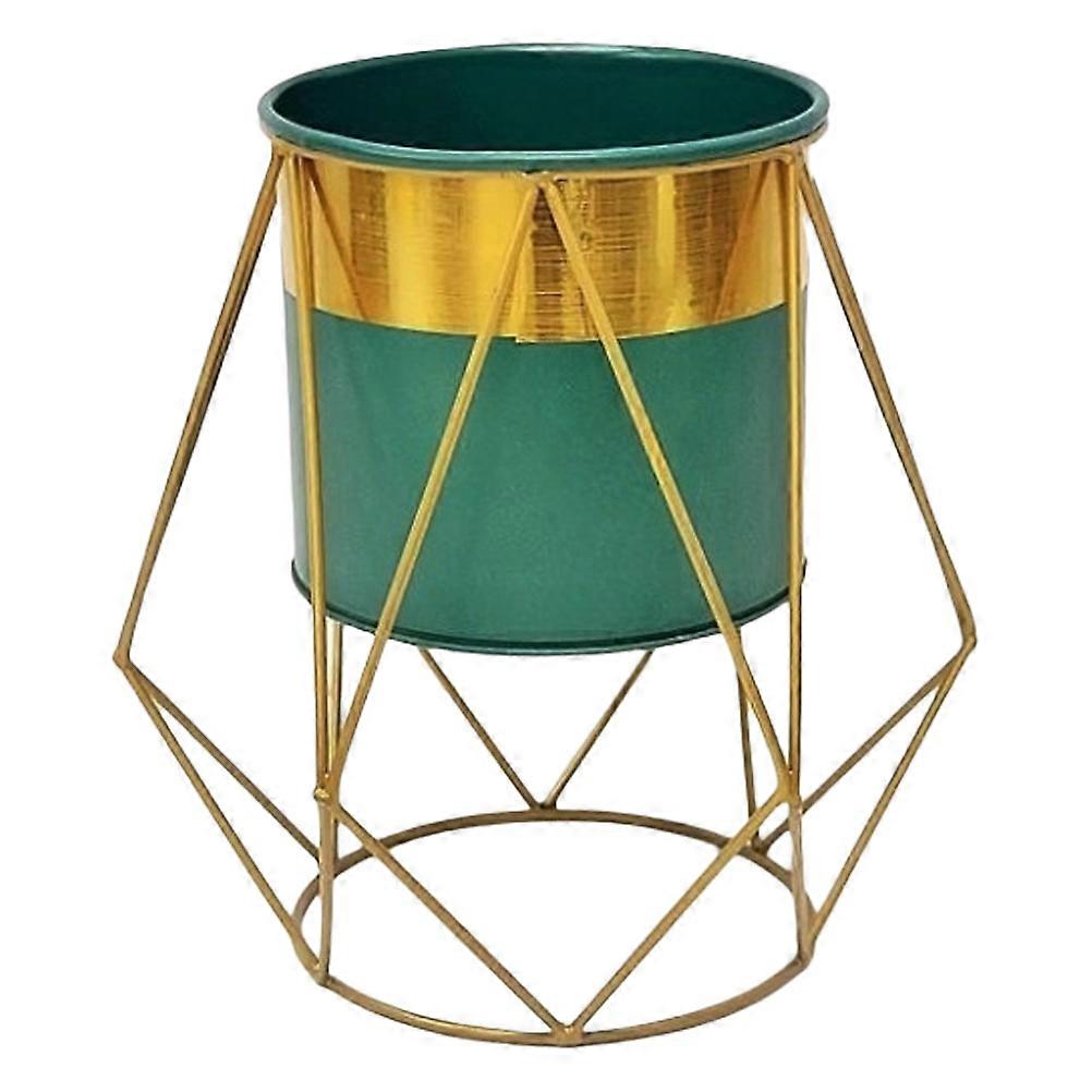 Nordic Style Iron Plant Stand for Indoor Office Home Use with Green Planter 1 Set