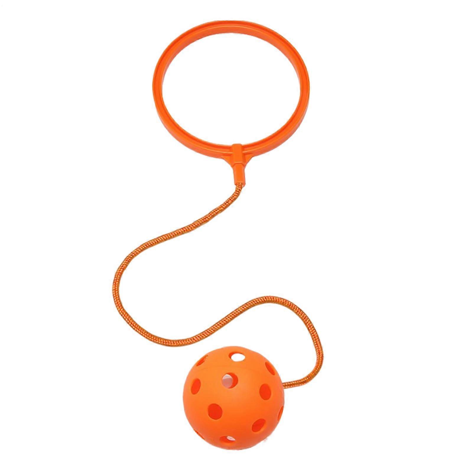 Ankle Skip Ball for Children - One-Legged Swing Jump Ring Coordination Fitness Toy, Soft Outdoor Exercise, Orange