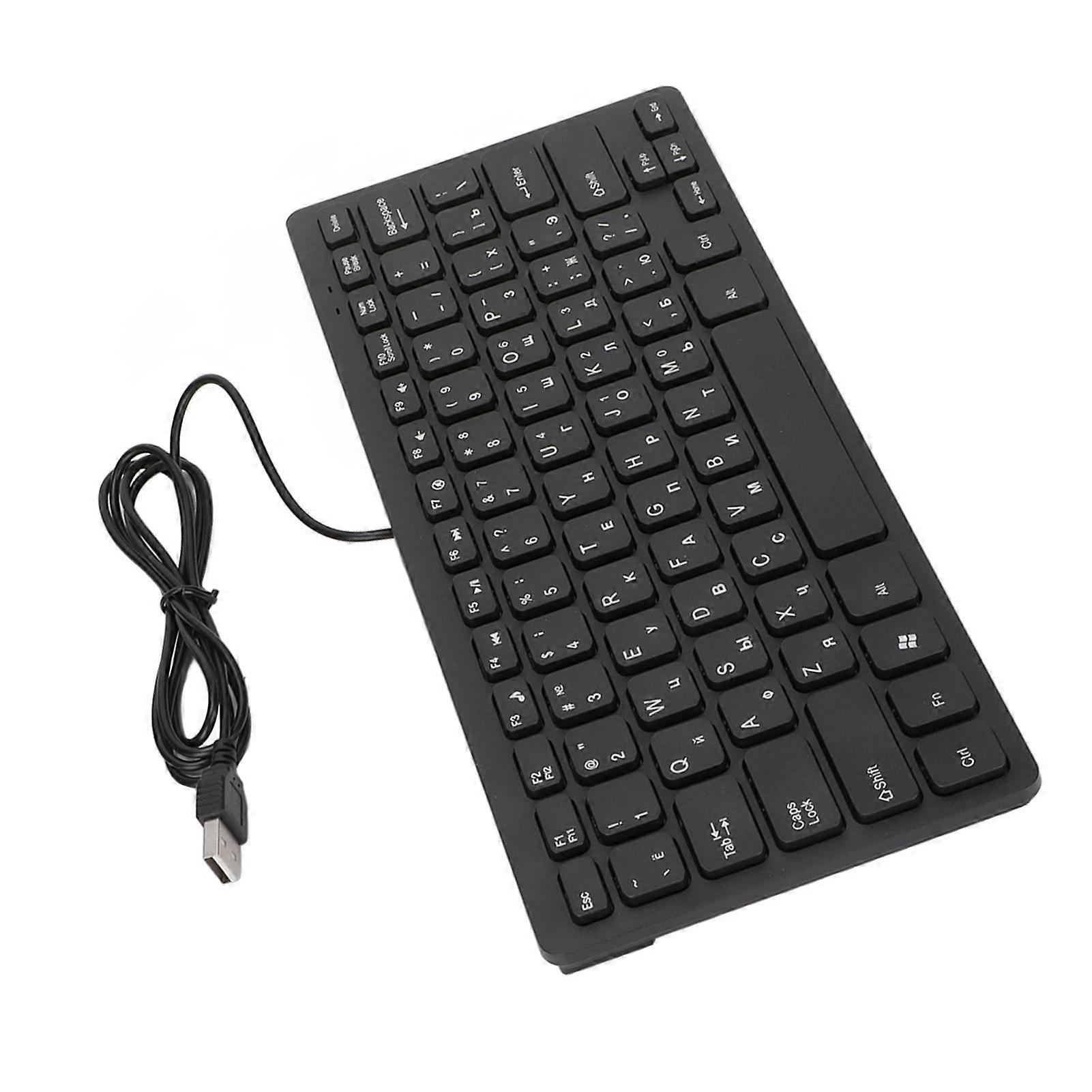 Keyboard 78 Key Mute Ultra Thin Wired Mini USB Interface Desktop Computer Small Language KeyboardRussian 
