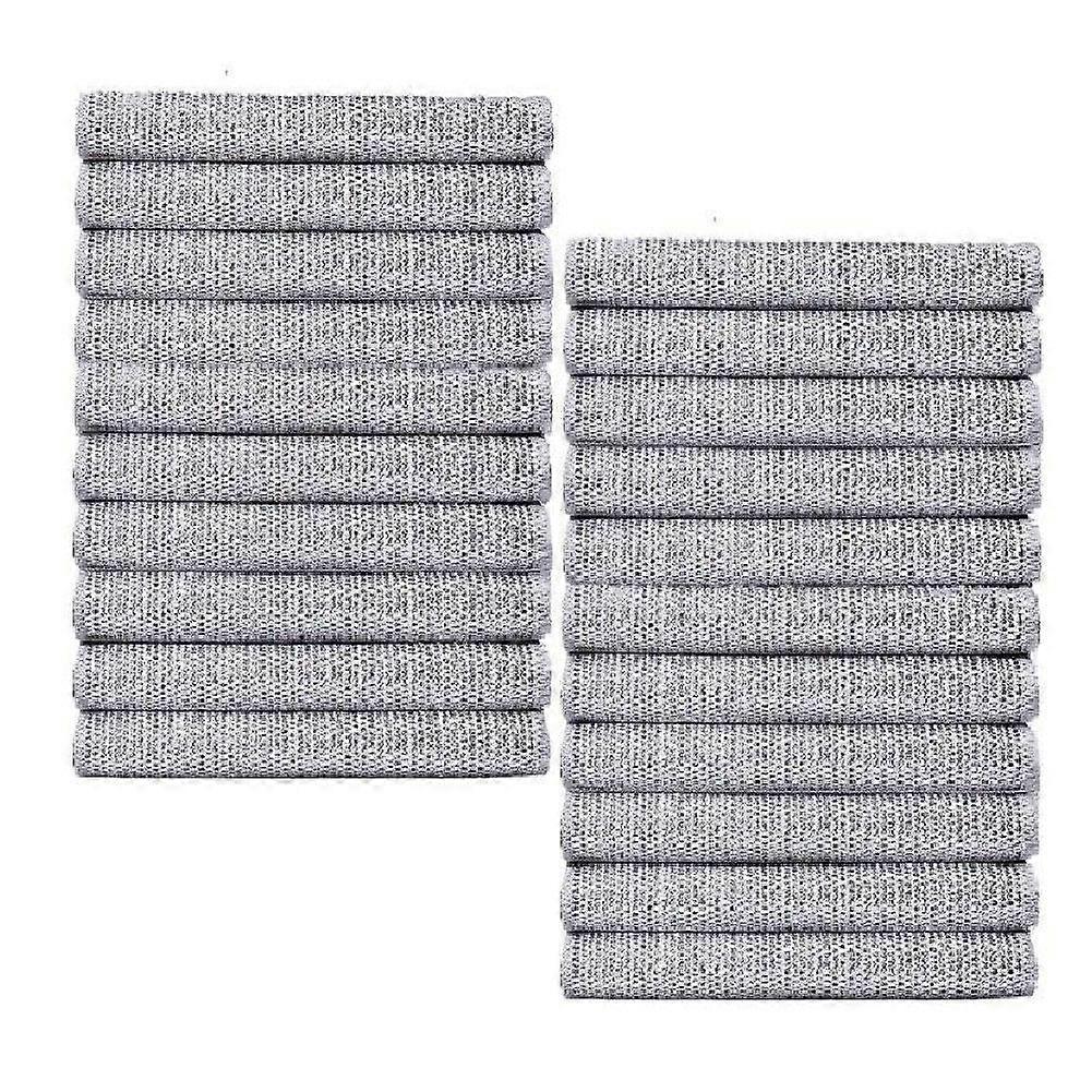 Chiffon de nettoyage pour fil d'acier, double face, tissé creux, résistant aux germes, fibres ultra-fines, 20 x 20 cm