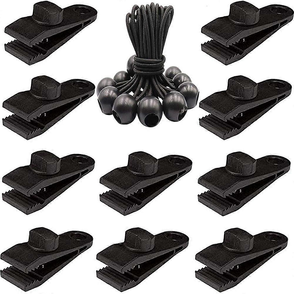 10-Pack Tarp Clips - Bungee Ball Fasteners
