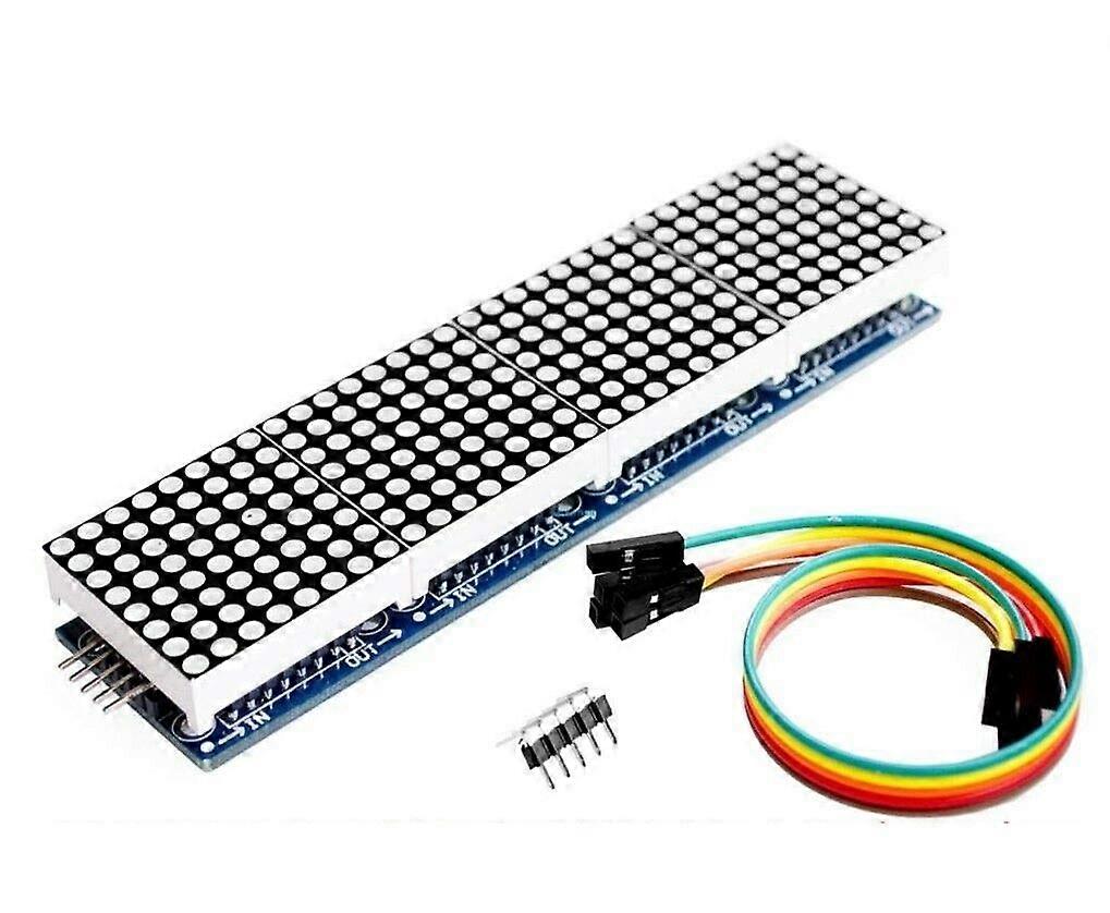 MAX7219 Dot Matrix Module Microcontroller 4 In One Display 5P Line Red Color