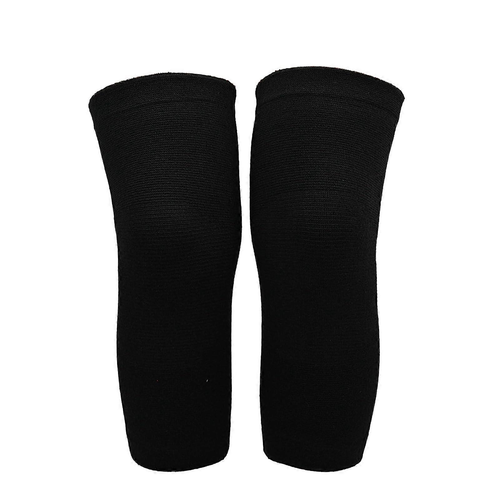 Knee Support Sleeves Soft Elastic Breathable Knee Compression Sleeves For Sports Workout 1 Pair Black Size L