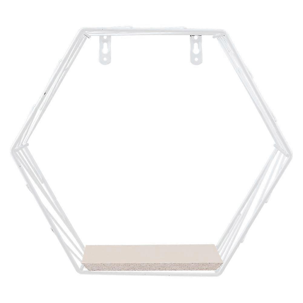 Retro Hexagonal Grid Floating Wall Shelf, Hanging Display Storage Rack, Home Decor