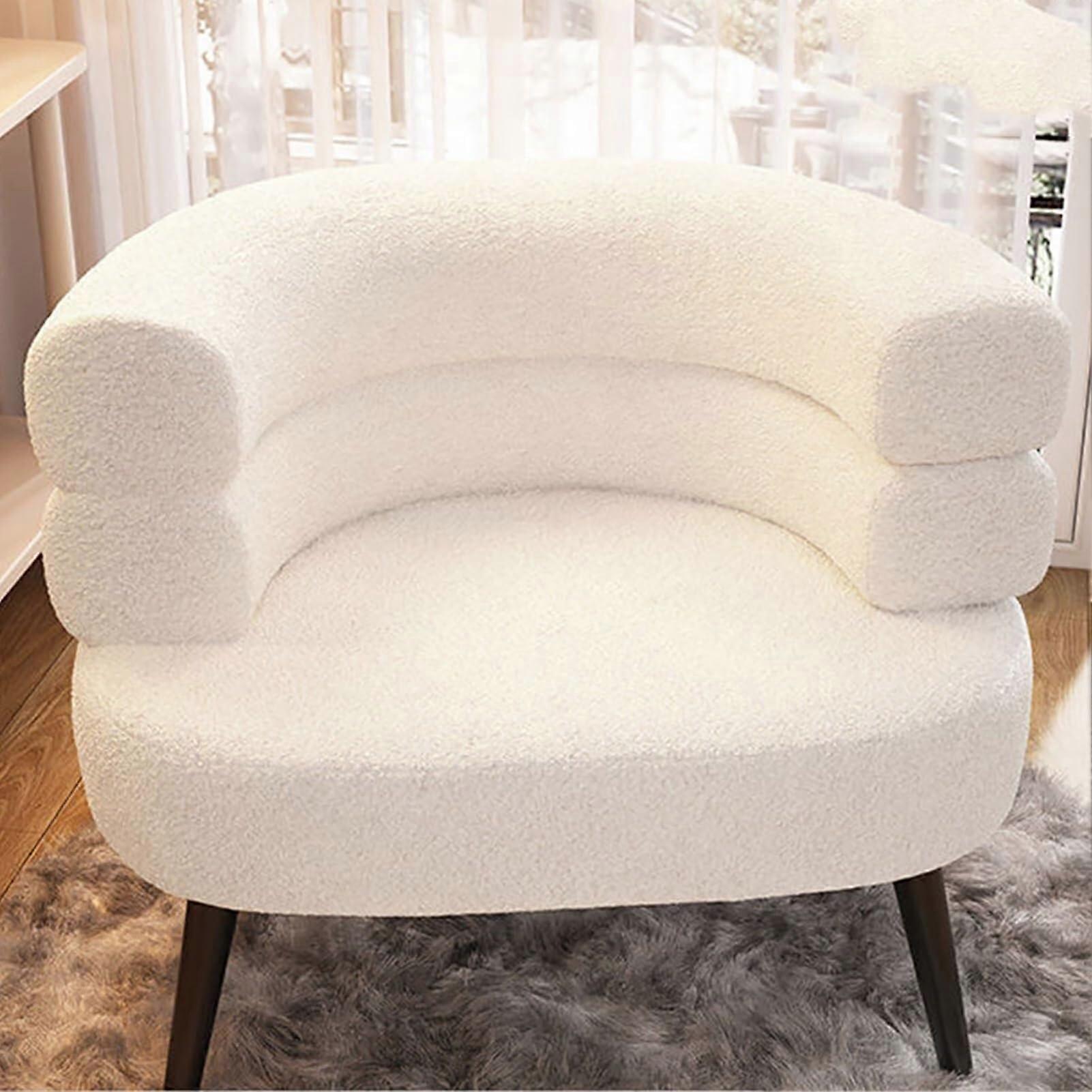 Sofa Chair Bed Arm Chair For Small Spaces Beige Fluffy Corner Sofa Chair For Living Room Bedroom Vanity Office Seat Height 47 Cm